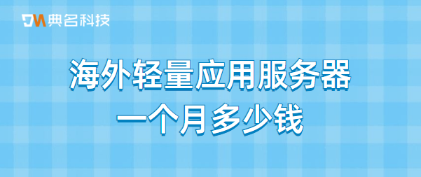 海外轻量应用服务器一个月多少钱